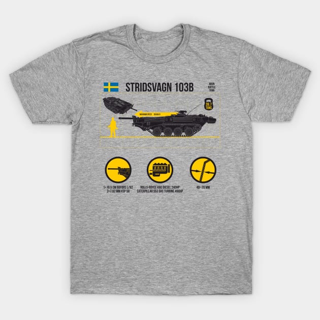 Infographic Stridsvagn 103B on light T-Shirt by FAawRay